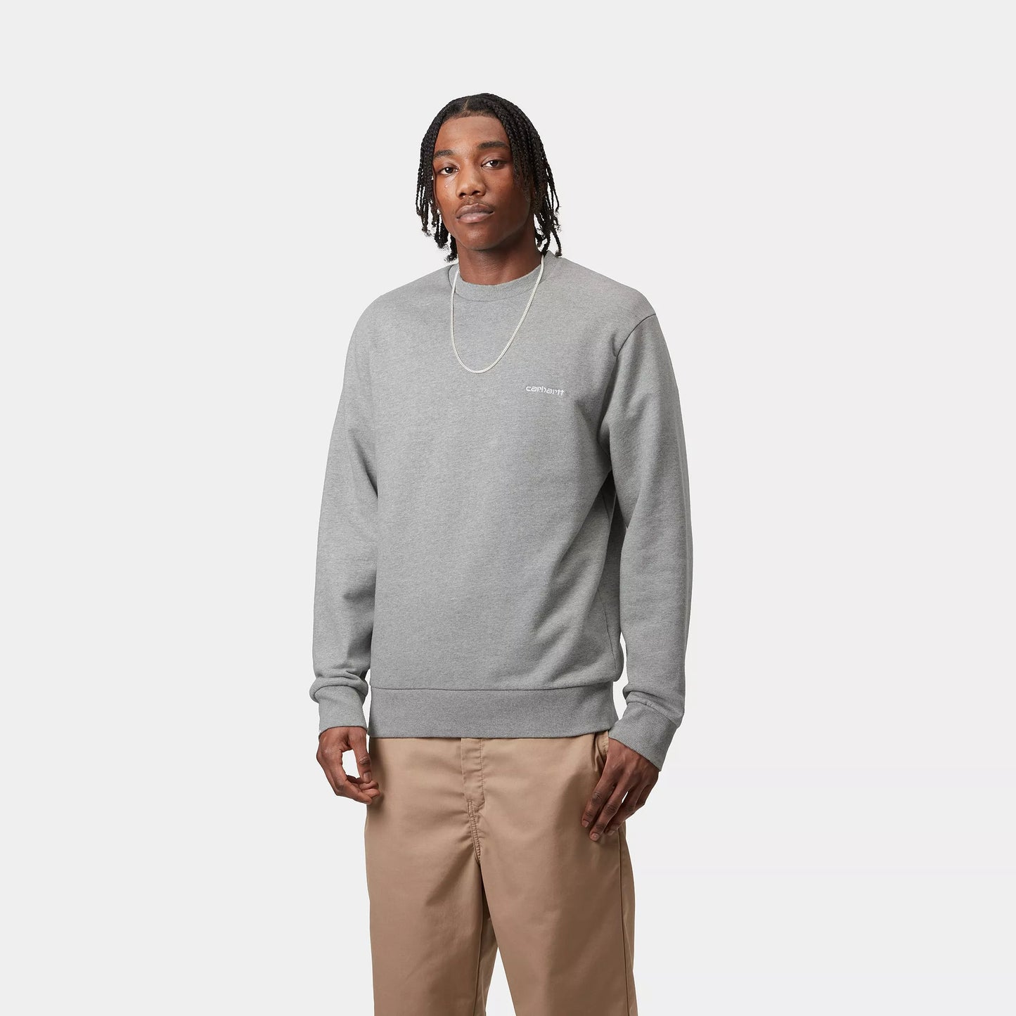 CARHARTT WIP EMBROIDERY SWEAT GREY HEATHER